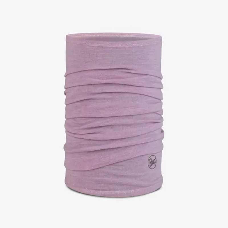 Buff Merino Midweight Neck Tube in Melange Lilac Sand-2